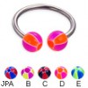 Titanium circular barbell with balloon balls, 14 ga