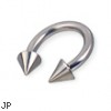 Titanium circular barbell with cones, 10 ga