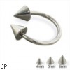 Titanium cone horseshoe barbell, 14 ga