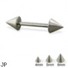 Titanium cone straight barbell, 14 ga