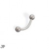 Titanium eyebrow ring / curved barbell, 16 ga