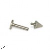 Titanium internally threaded labret with cone, 14 ga