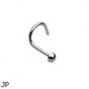 Titanium Nose Screw With 2Mm Half Ball, 18 Ga