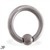 Titanium Snap-ball ball Captive bead ring, 4 ga