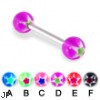 Tongue ring with glitter star balls, 14 ga