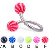 Tornado ball spiral barbell, 14 ga