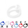 Transparent acrylic captive bead ring, 12 ga