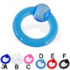 Transparent acrylic captive bead ring, 6 ga