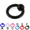 Transparent acrylic captive bead ring, 8 ga