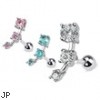 Triple CZ Droplet Tragus/Cartilage Piercing Stud Surgical Steel