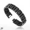Tungsten Carbide IP Black Bio-Magnetic Wide Bracelet