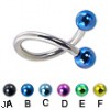 Twisted barbell with colored balls, 12 ga