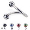 Twister barbell with epoxy striped balls, 12 ga