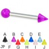 UV ball and cone straight barbell, 12 ga