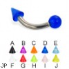 UV ball and cone titanium curved barbell, 12 ga