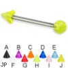 UV ball and cone titanium straight barbell, 14 ga