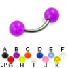 UV ball titanium curved barbell, 14 ga