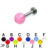 UV ball titanium labret, 14 ga