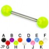 UV ball titanium straight barbell, 14 ga