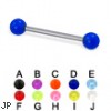 UV ball titanium straight barbell, 16 ga