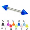 UV cone titanium straight barbell, 14 ga