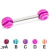 Wave ball straight barbell, 14 ga