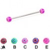 Web ball long barbell (industrial barbell), 14 ga