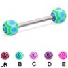 Web ball straight barbell, 14 ga