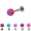 Web ball titanium labret, 14 ga