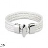 White Braided Leather 4 Strings Bracelet