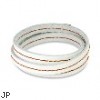 White Leather Triple Wrap Bracelet with Stitched Center Design
